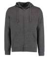 K303 KK303 Kustom Kit Klassic Zip Hooded Sweatshirt Dark Grey Marl colour image